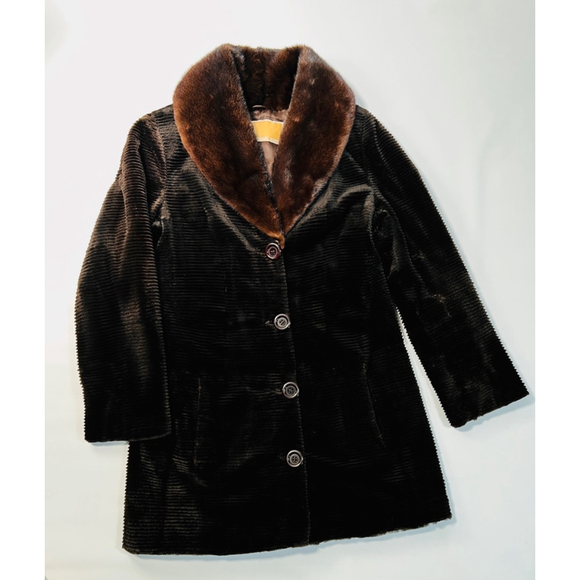 Michael Kors Womans Coat Mink Fut Genuine Brown Coat Size M - Picture 11 of 16